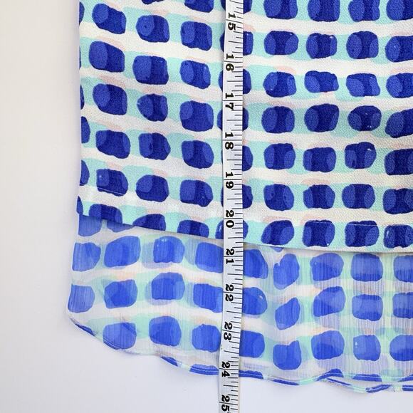 KATE SPADE Layered Sleeveless Top Silk Viscose Watercolor Dots Coastal Preppy S - Picture 11 of 12